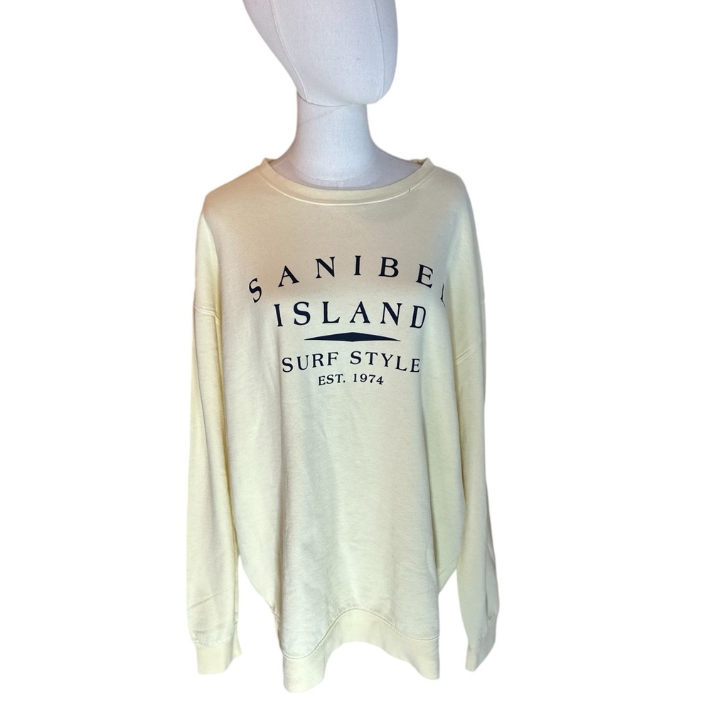 Beach outfitters SZ XL NWT men’s unisex Sanabel island pale yellow sweatshirt - Picture 3 of 12